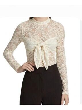 Toccin Giselle Tie Front Bodysuit in Ivory S